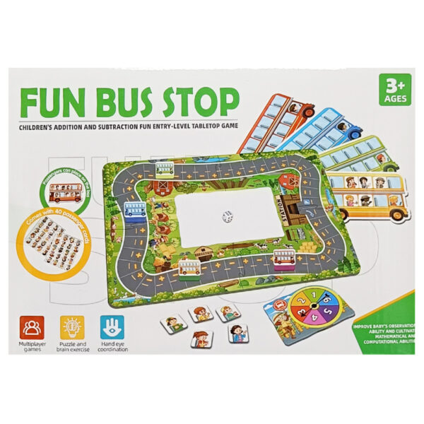 Дитяча Настільна гра "Fun bus stop" ME-175, 4 автобуса і картки пасажирів