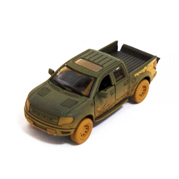 Дитяча модель машинки пікап Ford F-150 SVT Raptor-Supercrew Muddy Kinsmart KT5365WY інерційна, 1:46